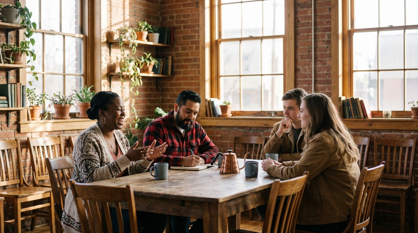 Community members gathering together
